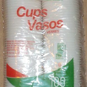 100 3 OZ. PLASTIFAR CUPS BRAND NEW IN SEALED PACKAGE
